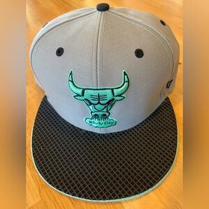 RARE Gray Mint and Black Cap with Bull Logo